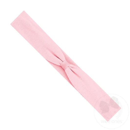 Add-a-Bow Cotton Jersey Baby Girls Hair Wrap | LT Pink