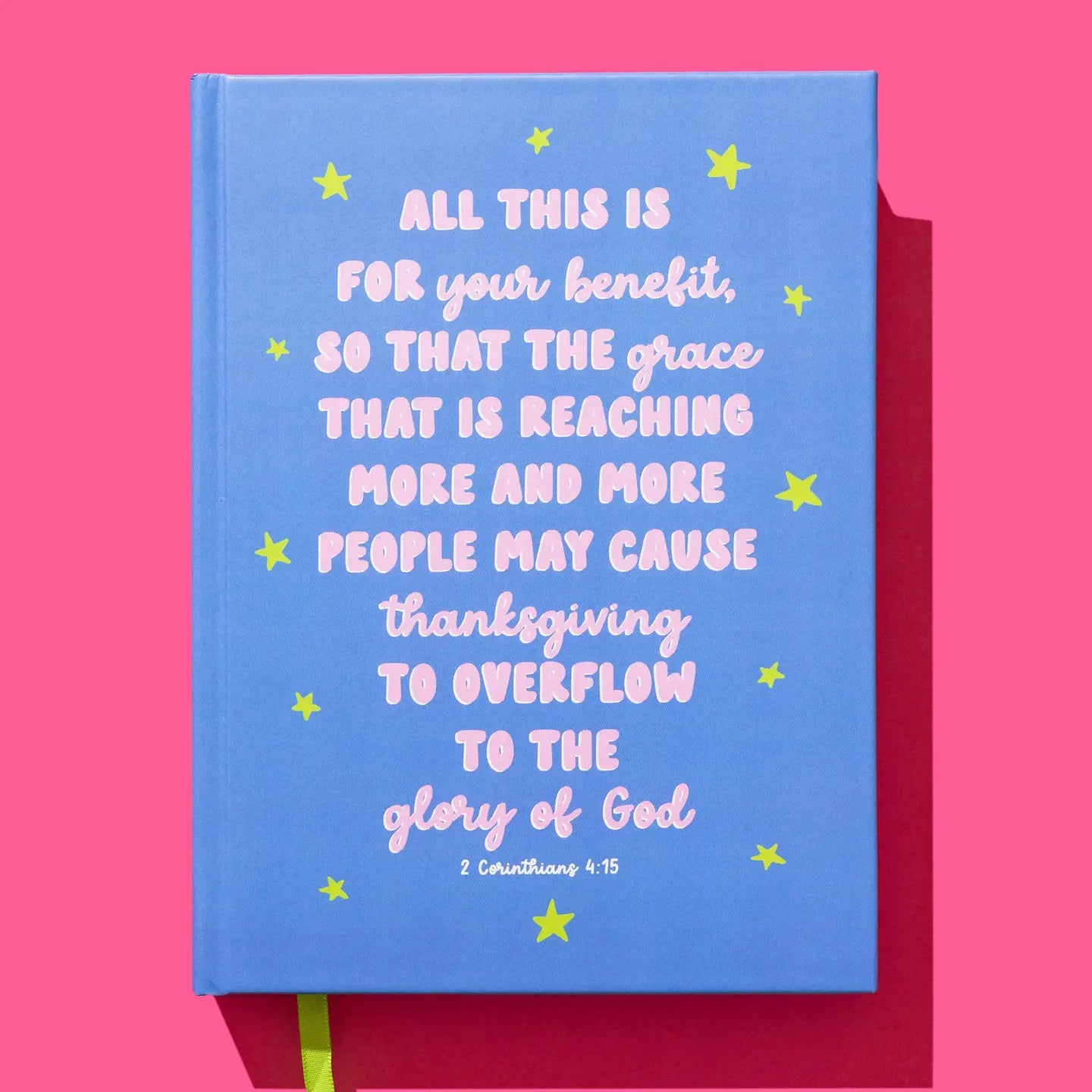 Hardcover Notebook - Bible Verse - Blue w/ Stars