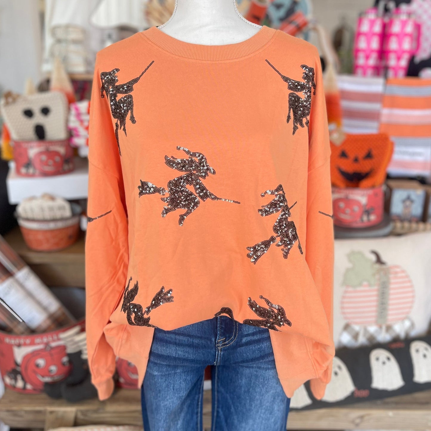 Flying Witches Sequin Sweatshirt