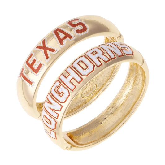Texas Longhorns Polished Metal Hinge Bangle