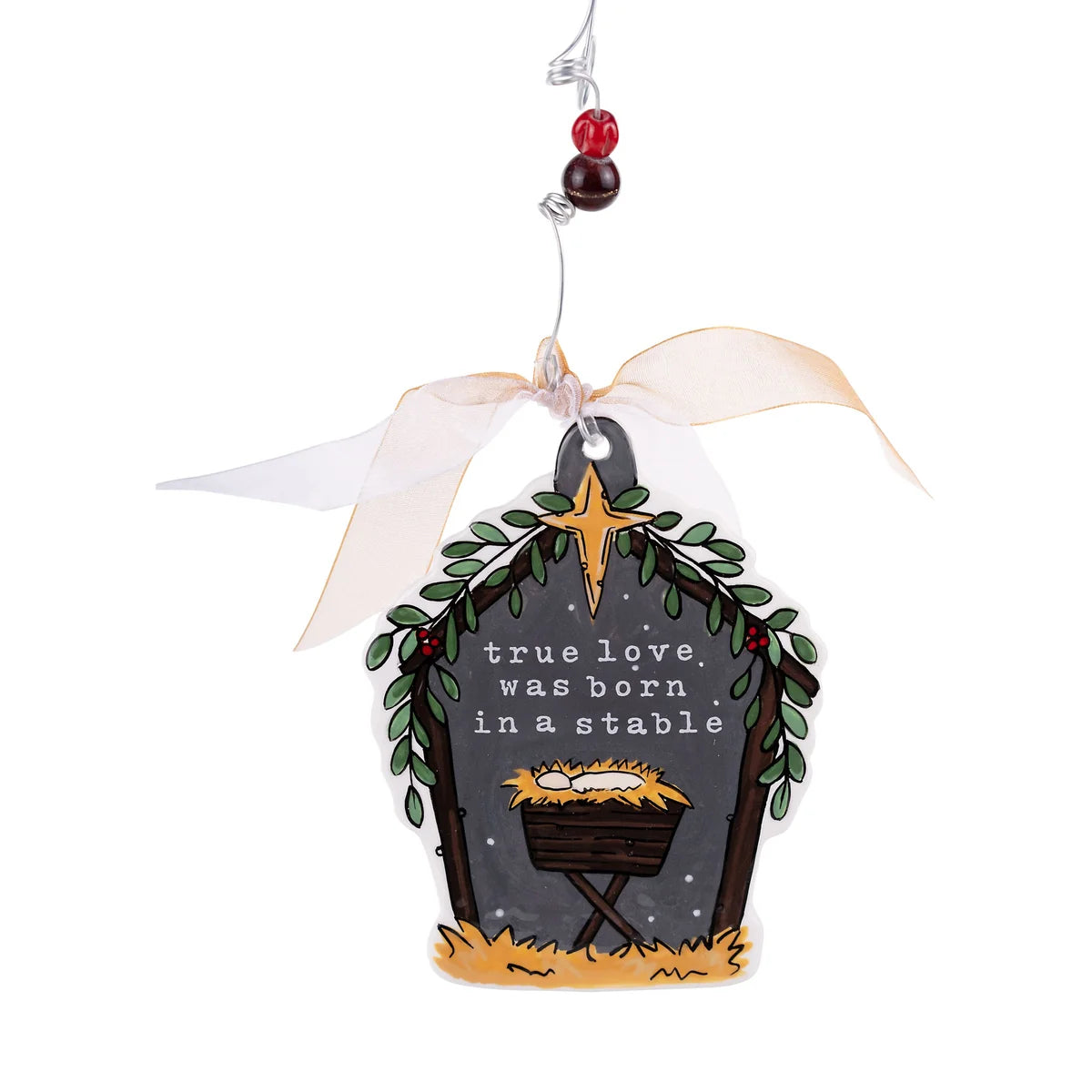 True Love Born in a Stable Flat Ornament