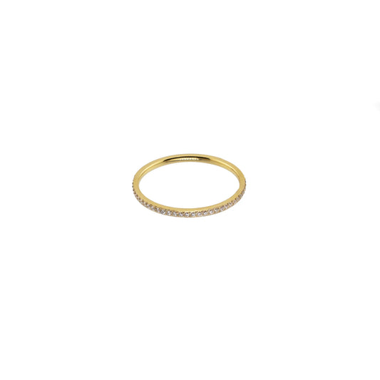 Waterproof Gold Dainty Diamond Ring Band