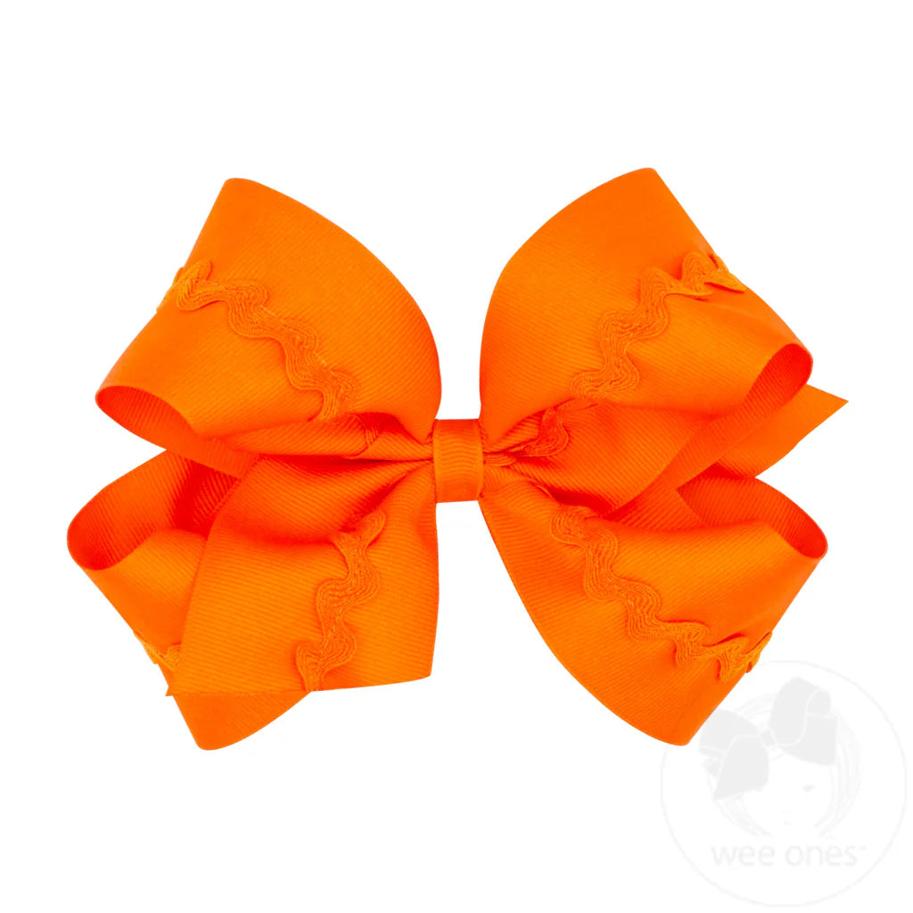 King Grosgrain Hair Bow with Ric-Rac Trim – Piper Jo & Co