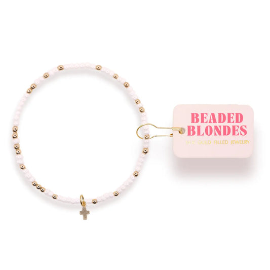 Mini Cross Charm Bracelet On Color