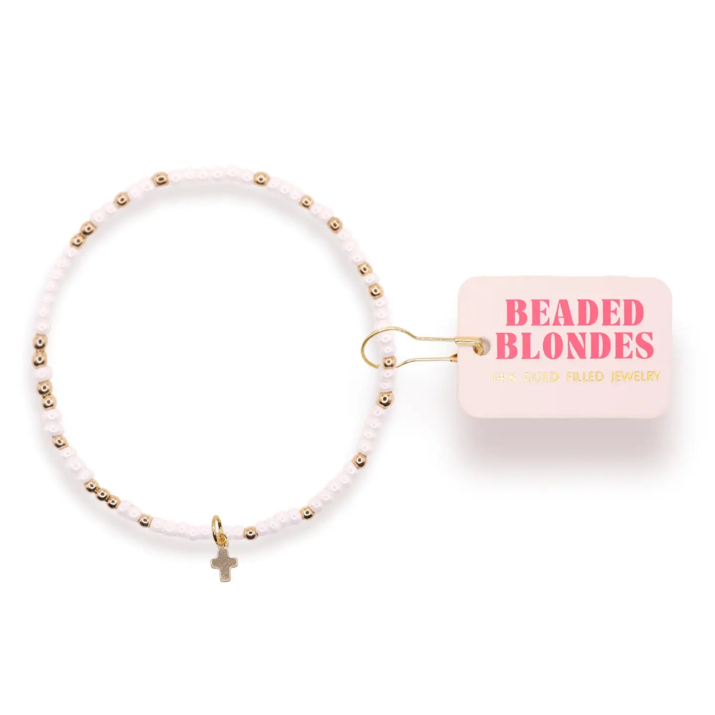 Mini Cross Charm Bracelet On Color | Extended