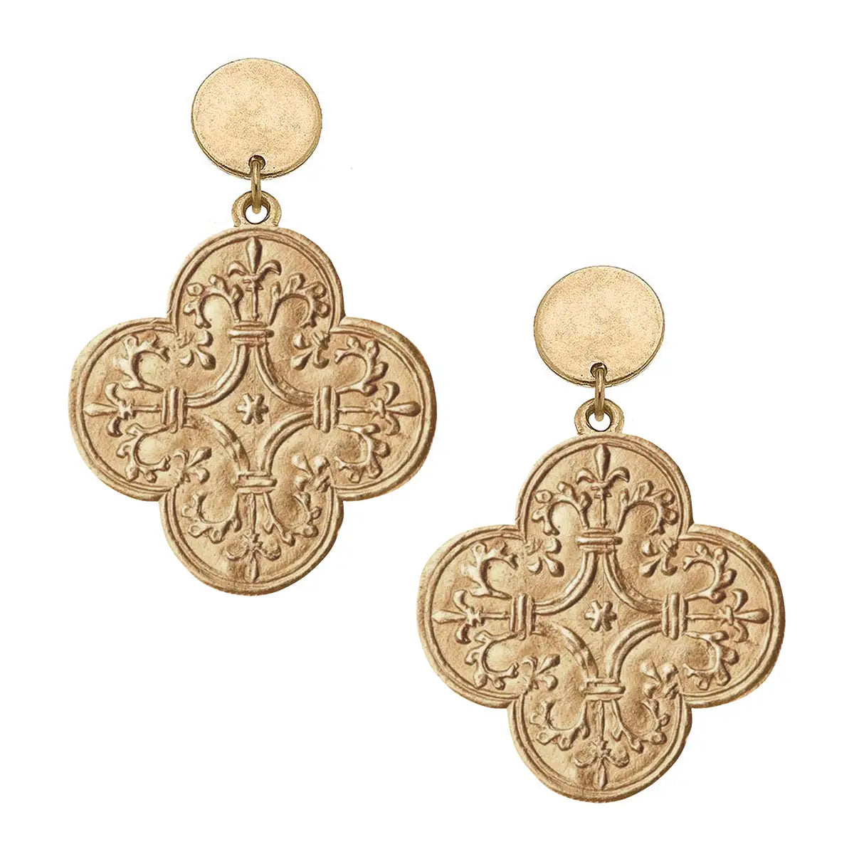 French Quatrefoil Drop Earrings