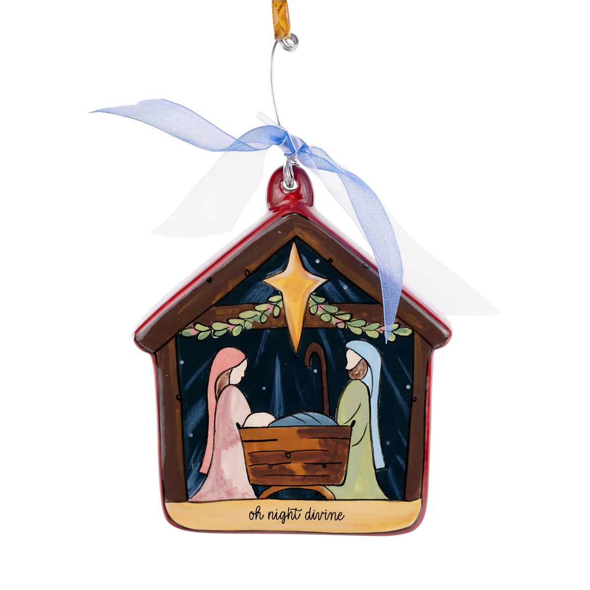Oh Night Divine Nativity Puff Ornament