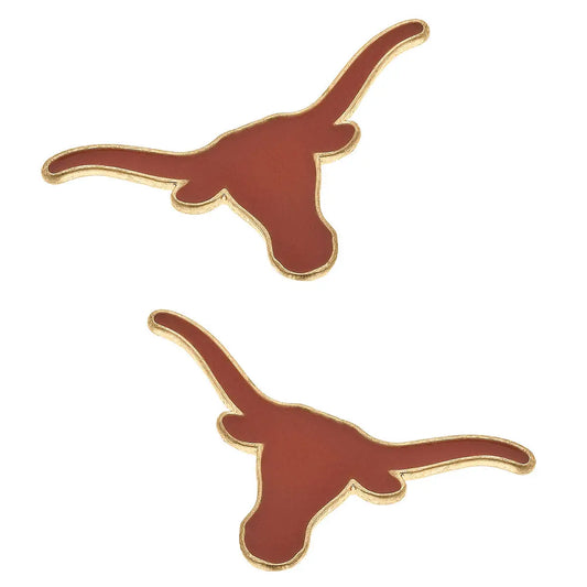 Texas Longhorns Enamel Stud Earrings in Burnt Orange