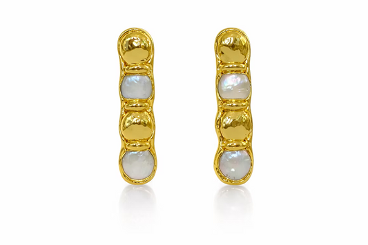 Ophelia Earrings | Pearl+Gold