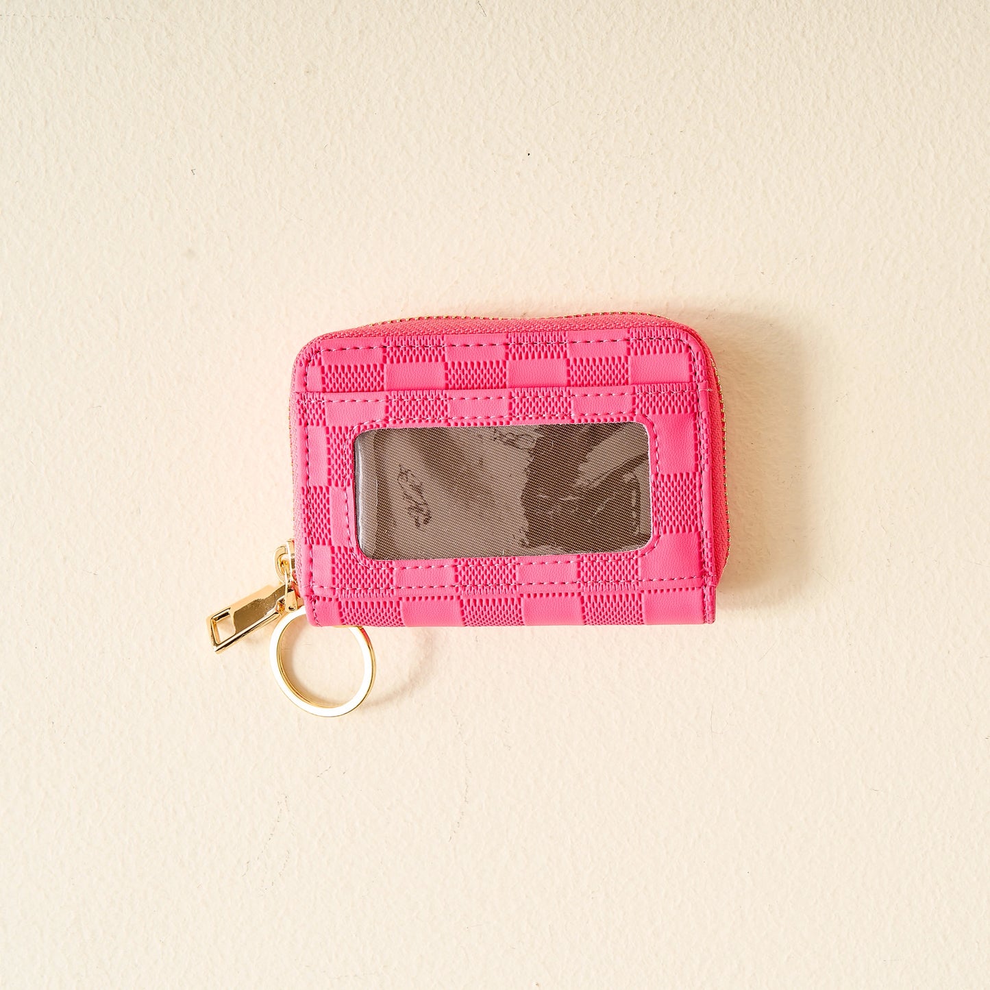 Zip Around Wallet | Hot Pink Check