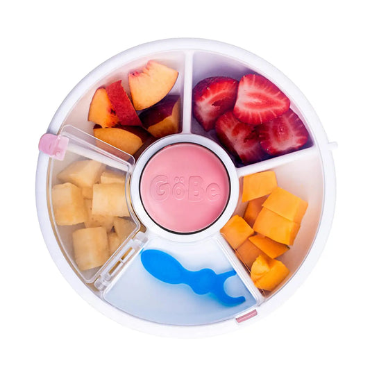 Gobe Kids Small Snack Spinner Flip, Travel Snack Box | Pink