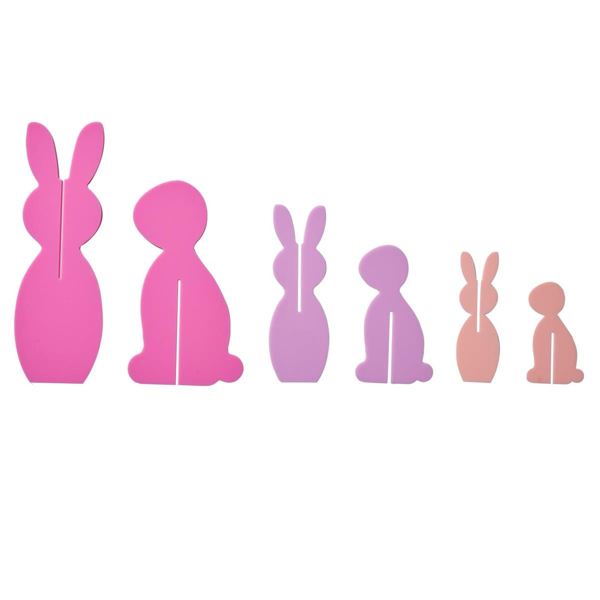 Kailo Chic Acrylic Bunnies Set of 3 | Pink & Lavender