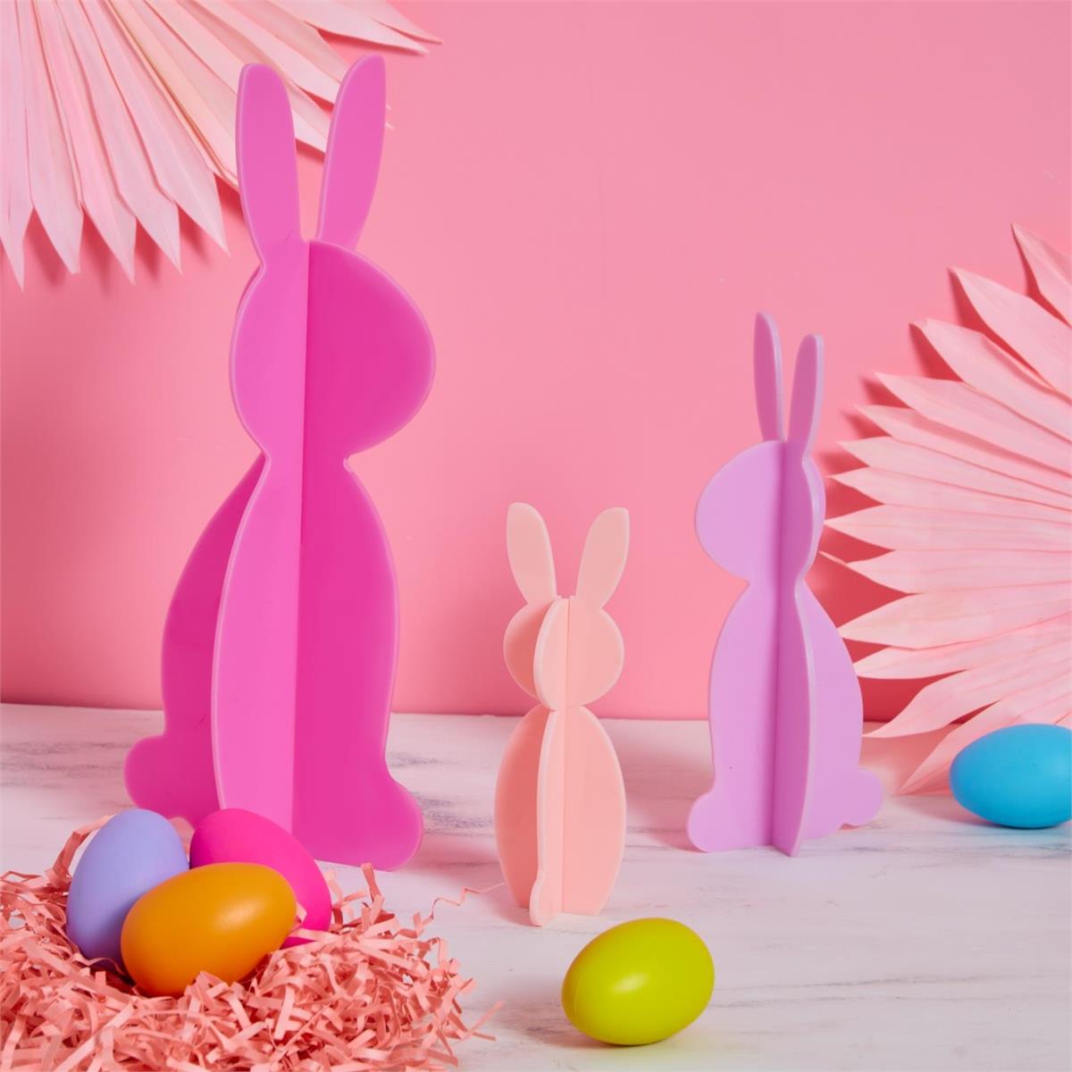 Kailo Chic Acrylic Bunnies Set of 3 | Pink & Lavender