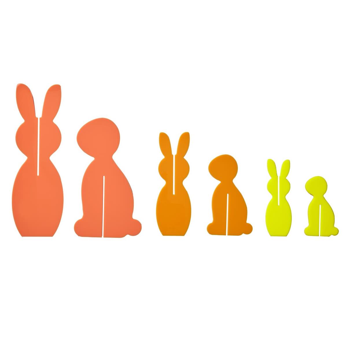 Kailo Chic Acrylic Bunnies Set of 3 | Coral & Yellow