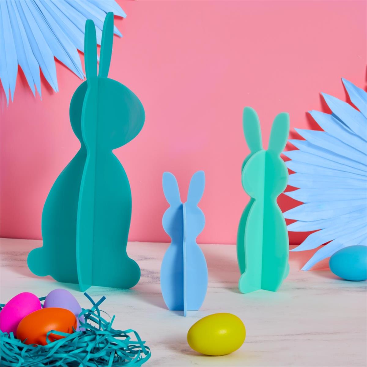 Kailo Chic Acrylic Bunnies Set of 3 | Blue