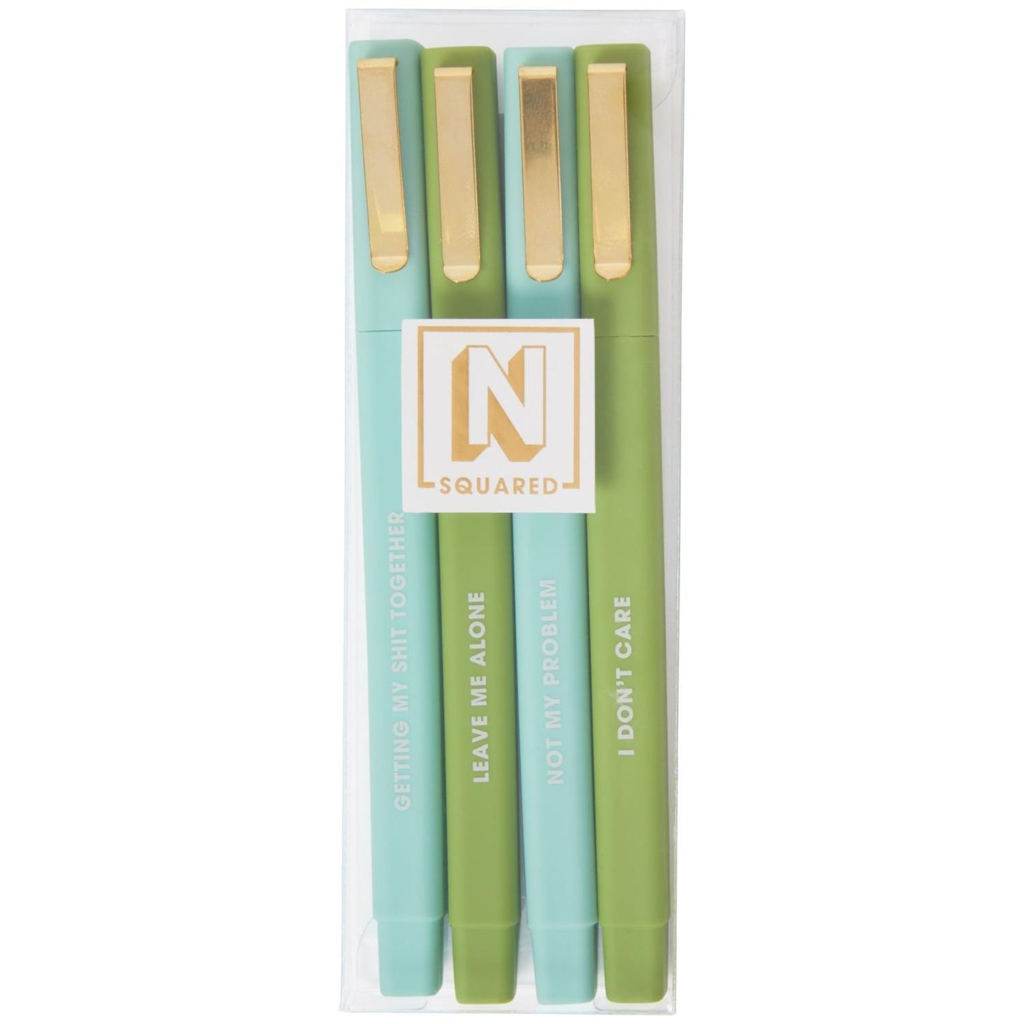 N Squared Ink Pens | Set of 4 Green & Teal