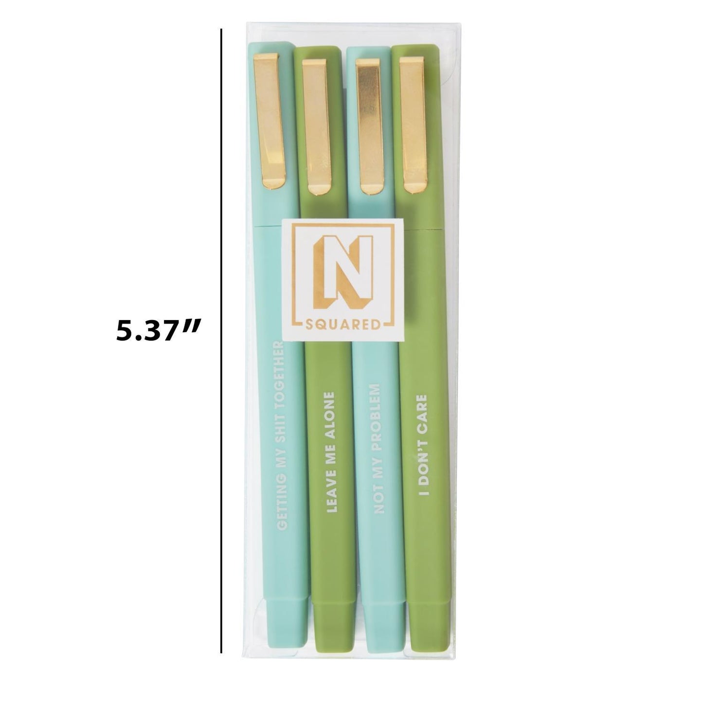 N Squared Ink Pens | Set of 4 Green & Teal