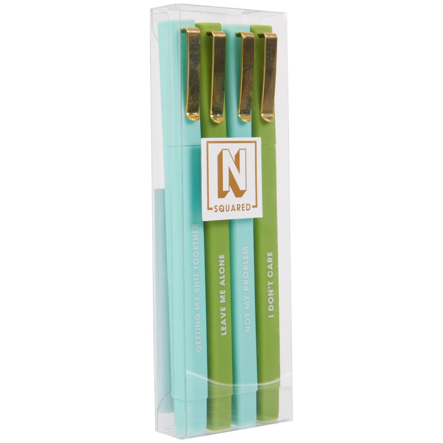 N Squared Ink Pens | Set of 4 Green & Teal