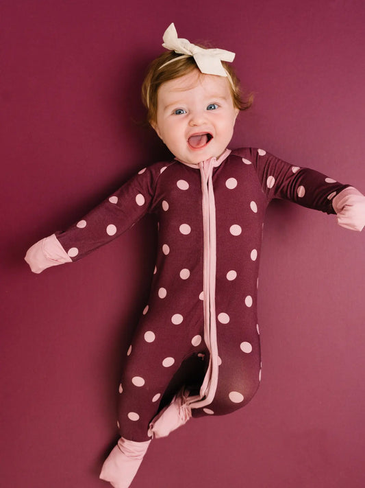 Mulberry Polkadot Bamboo Sleeper