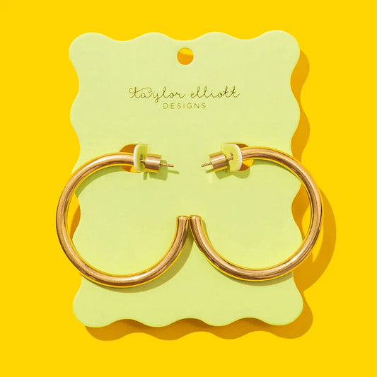 Hoop Earrings - Large - Gold-Plated - Terry