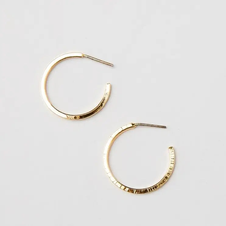 Thin Hammered Hoops Mini | Brenda Grands