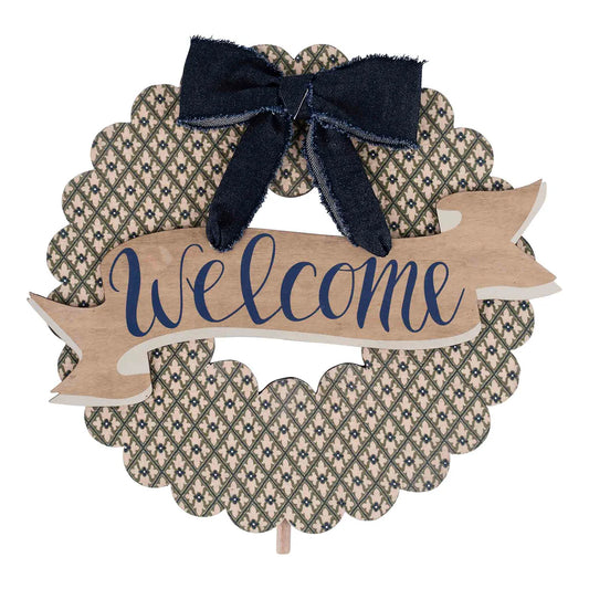 Welcome Bow Wreath Topper
