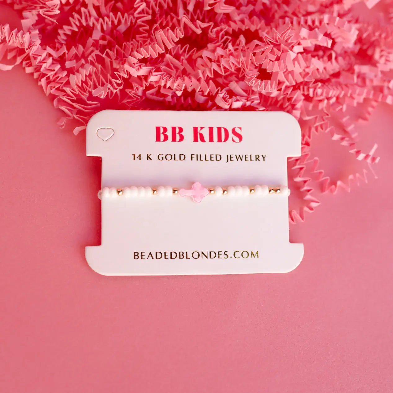 Pink Cross Sprinkle Bracelet (Kids Size)