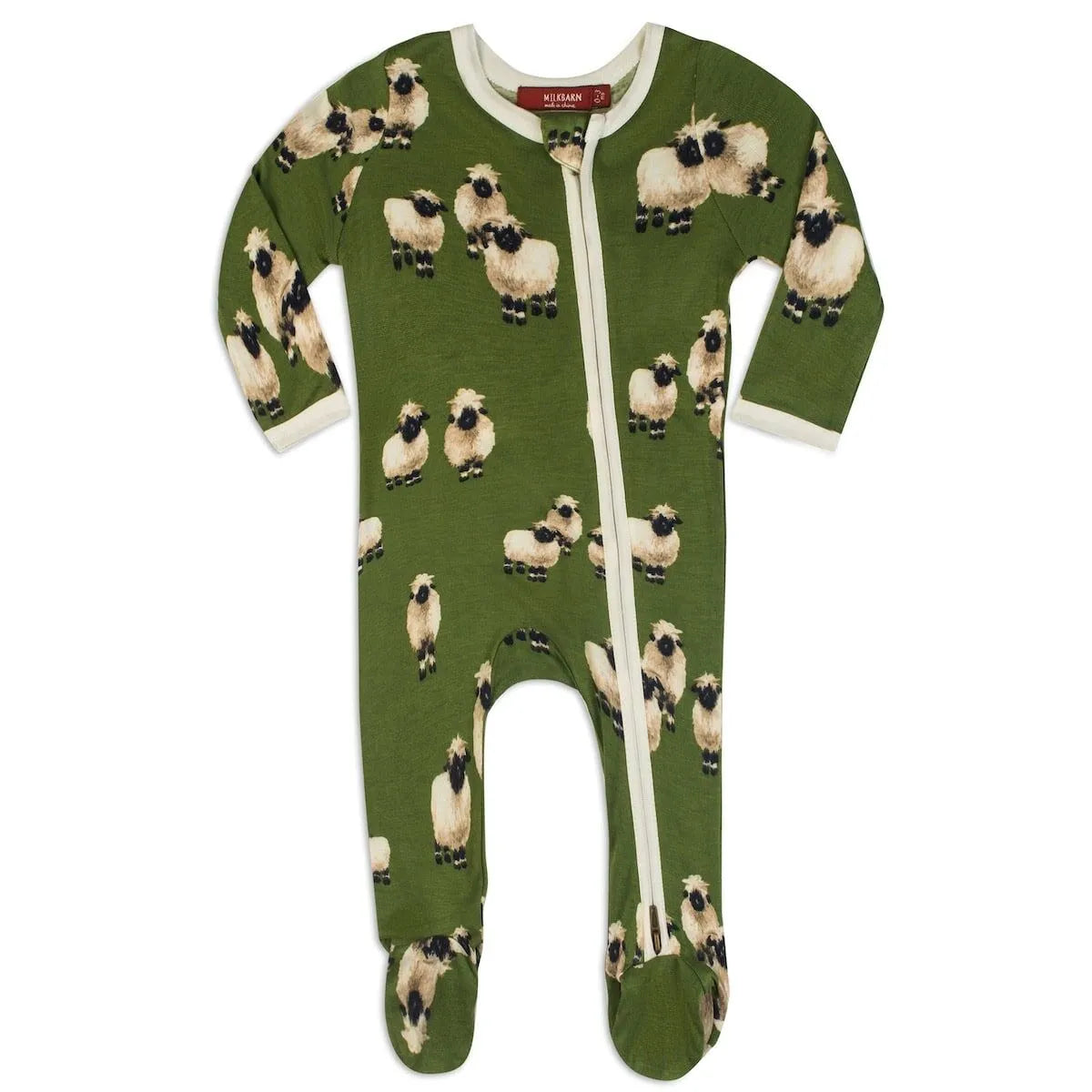 Valais Sheep Bamboo Zipper Footed Romper