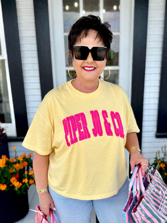 Piper Jo & Co Cropped Tee | Butter Yellow