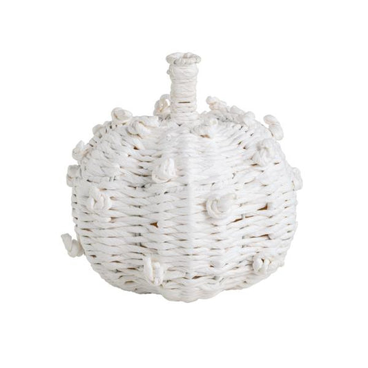 Small White Woven Knot Pumpkin