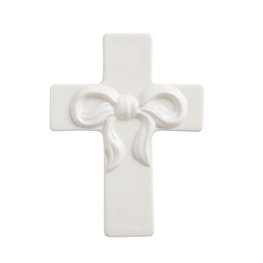 Small Bow Ceramic Cross
