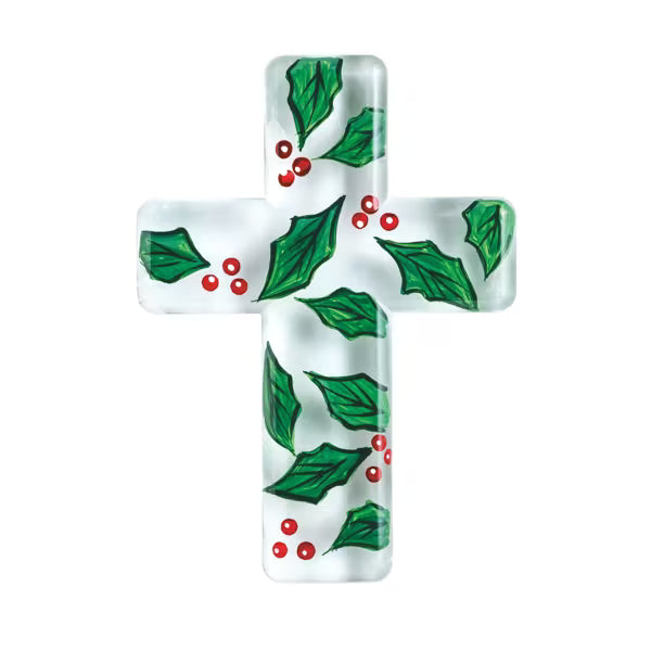 Holly Glass Cross