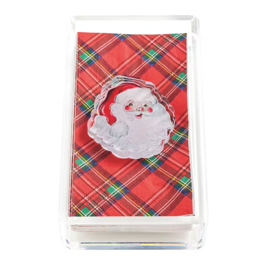 Santa Tartan Guest Towel & Caddy Set