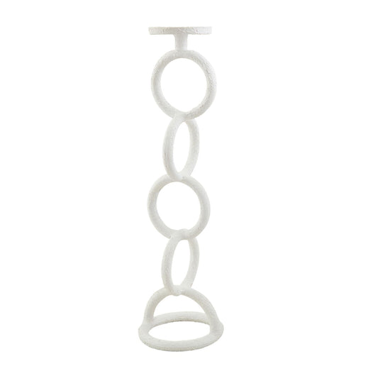 Large White Chain Link Candlestick