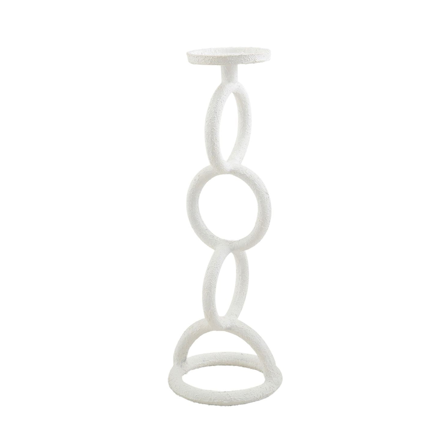 Medium White Chain Link Candlestick