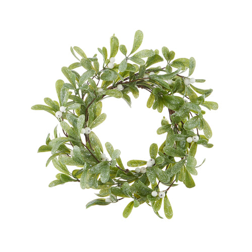 16" Mistletoe Mini Wreath-Candle Ring