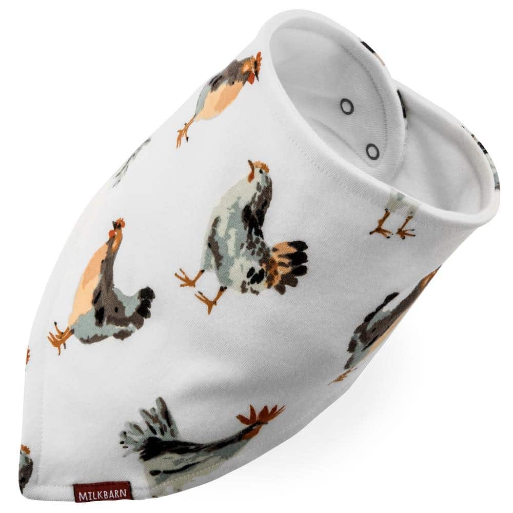 Chicken Organic Cotton Three-Layer Kerchief Bib