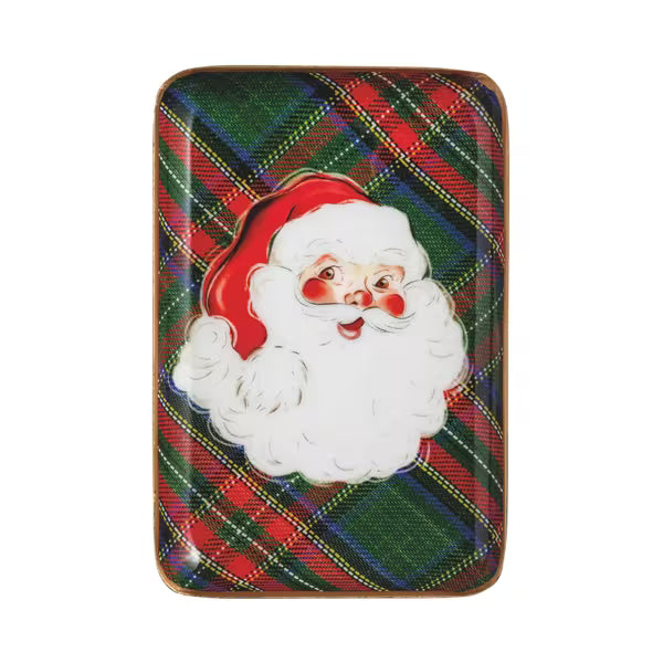 Santa Tartan Tidbit Tray