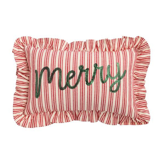 Merry Christmas Sequin Pillow
