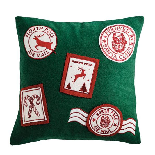 Christmas Stamps Felted Pillow