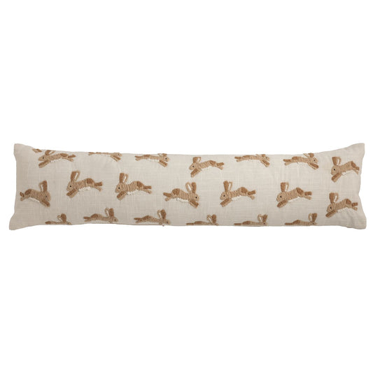 Bunny Embroidery Long Pillow