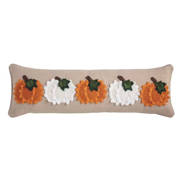 Long Pumpkin Knit Pillow