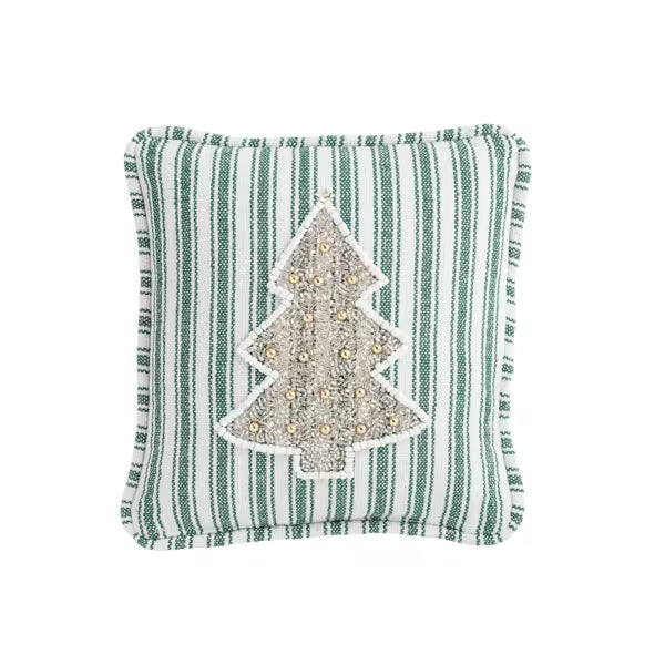 White Tree Mini Beaded Pillow