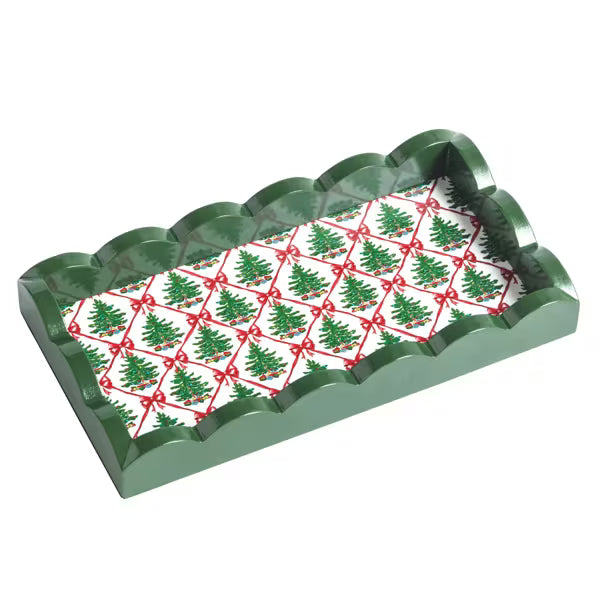 Christmas Trees Scallop Trinket Tray