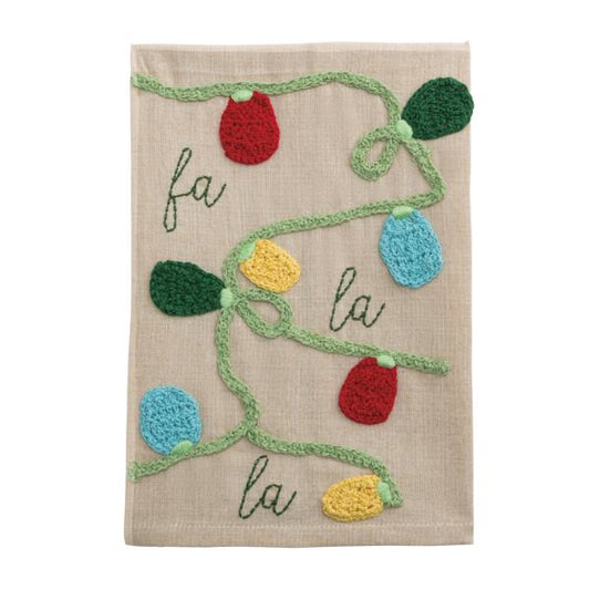 Crochet Christmas Lights Towel