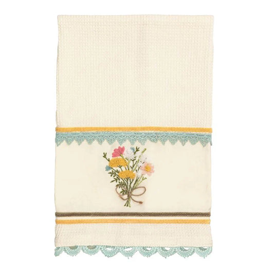 Yellow Flower Embroidery Towel