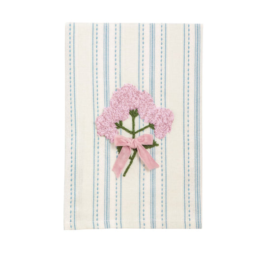 White Flower Embroidery Towel