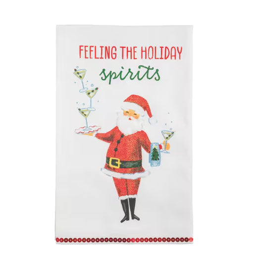 Feeling The Holiday Spirits Glitter Towel
