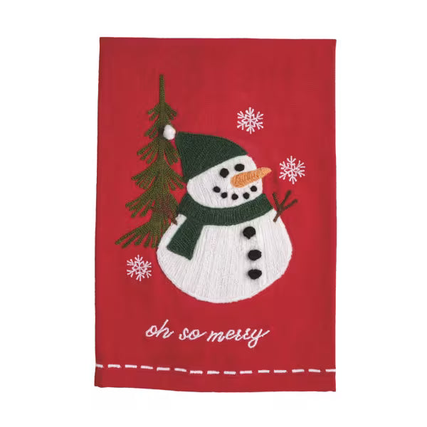 Snowman Embroidered Towel