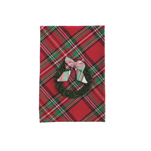 Tartan Velvet Wreath Appliqué Towel